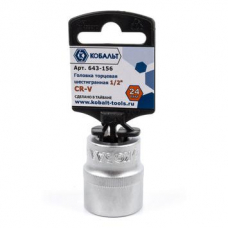 Головка торцевая КОБАЛЬТ 1/2", 24 мм, Cr-V (1 шт.) подвес