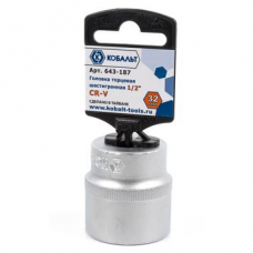 Головка торцевая КОБАЛЬТ 1/2", 32 мм, Cr-V (1 шт.) подвес