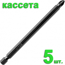 Бита отверточная ПРАКТИКА  ."Профи" PZ-2 х 110мм  (5шт), кассета