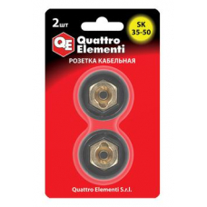 Кабельный разъем QUATTRO ELEMENTI розетка кабельная сварочного аппарата SК 35-50 ( до 315 А/45В)  2 шт в блистере
