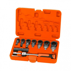 Набор шарнирных насадок накидных и бит с рукояткой MAXPILER MXTF-20-SET (20 шт, 2 адаптера, кейс)