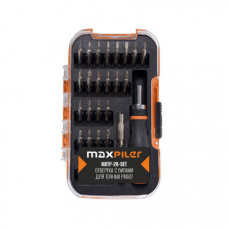 Набор бит для точных работ с рукояткой MAXPILER MXTP-28-SET (28 шт, адаптер, кейс)
