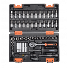 Набор инструментов, 1/4", CrV, пластиковый кейс 57 предметов ВИХРЬ
