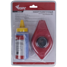 Шнур малярный отбойный, ABS пластиковый корпус 30 м + краска разметочная 115 гр. КУРС 04707
