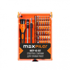 Набор бит и головок для точных работ с рукояткой MAXPILER MXTP-45-SET (45 шт., 2 адаптера, кейс)