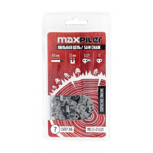 Цепь пильная MAXPILER MXS-1,5-72-0.325 (PIT GCS52-D1.GCS52-C2.Парма 2М Carver) в блистере-P.I.T