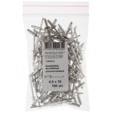 Заклепки вытяжные комбинированные, алюминий-сталь 4,0 х 18 100шт Фасовка ХОРТЪ 23648-0
