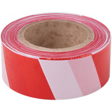 Лента сигнальная (красно-белая) 75 мм х 250 м КУРС 11850