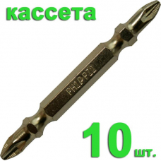 Бита отверточная ПРАКТИКА ."Эксперт" двусторонняя PH-2/PZ-2 х 65мм Tin (10шт), кассета