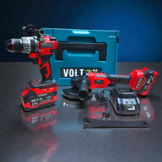 Набор 2 в 1.Акк.бесщ.ударный шуруповерт 120 Нм+УШМ.VOLT-X PRO 2*4 Ач MaxPack