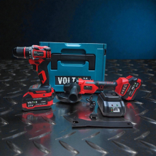 Набор 2 в 1.Акк.бесщ.безударный шуруповерт 65 Нм+УШМ.VOLT-X PRO 2*4 Ач MaxPack