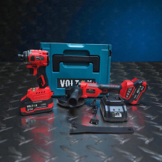 Набор 2 в 1.Акк.бесщ.ударный винтоверт 230 Нм+УШМ.VOLT-X PRO 2*4 Ач MaxPack